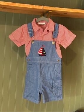 Toddler Boys Denim & Gingham Set